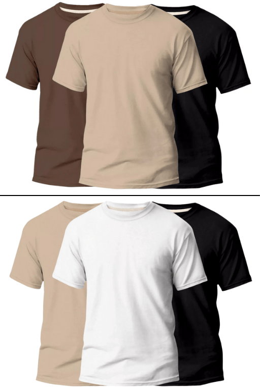 Kit 3 Camisetas Masculina 100% Algodão Premium (+ Brinde Promo Dia dos Pais) - Loja Descontou!