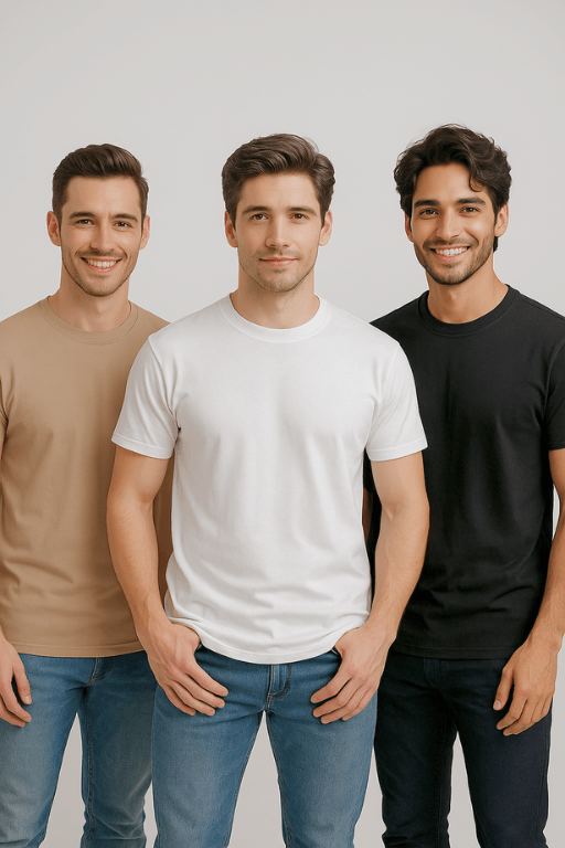 Kit 3 Camisetas Masculina 100% Algodão Premium (+ Brinde Promo Dia dos Pais) - Loja Descontou!