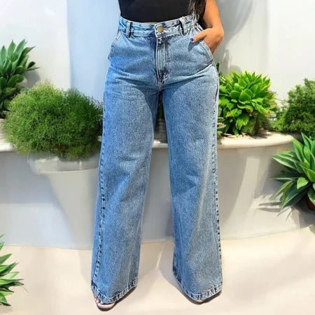 Calça Wide Leg Jeans Feminina - Loja Descontou!