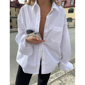 Camisa Feminina de Linho Oversized - Loja Descontou!