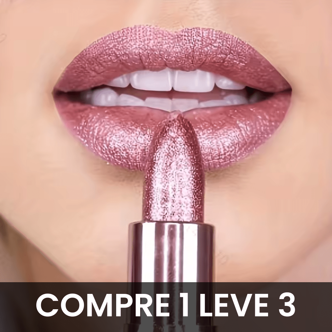 Compre 1 Leve 3 - Velvet Glow Lipstick Shine - Brilho Sofisticado e Cor Intensa. - Loja Descontou!