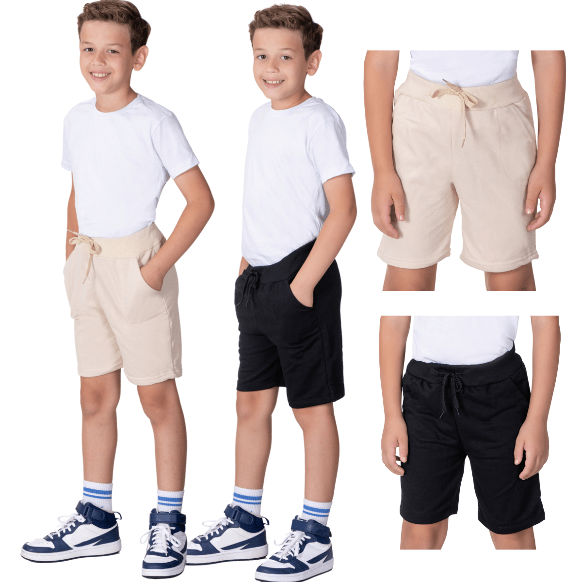 Kit 2 Bermuda Shorts Infantil Menino Moletom