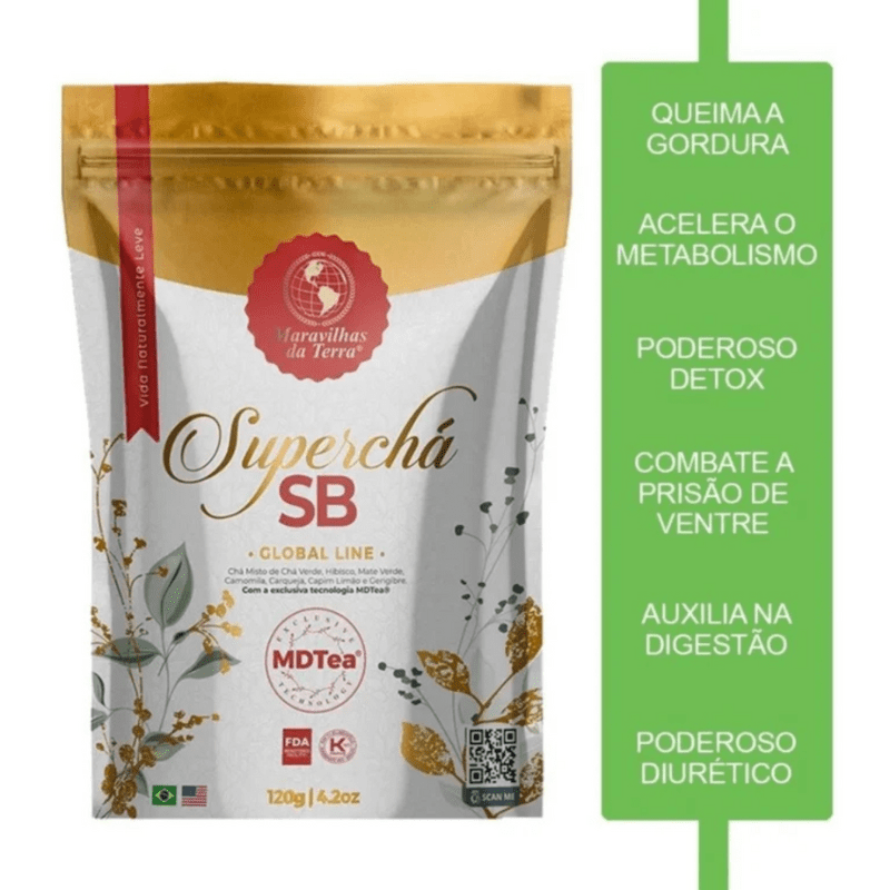Kit 3 Chás Maravilhas da Terra - Superchá, Linfachá e Sbeltchá - Loja Descontou!