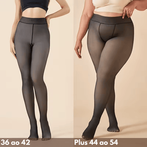 Kit com 2 Meia - calça Forrada Plus Translúcida - Poucas Unidades - Loja Descontou!