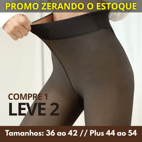 Kit com 2 Meia - calça Forrada Plus Translúcida - Poucas Unidades - Loja Descontou!