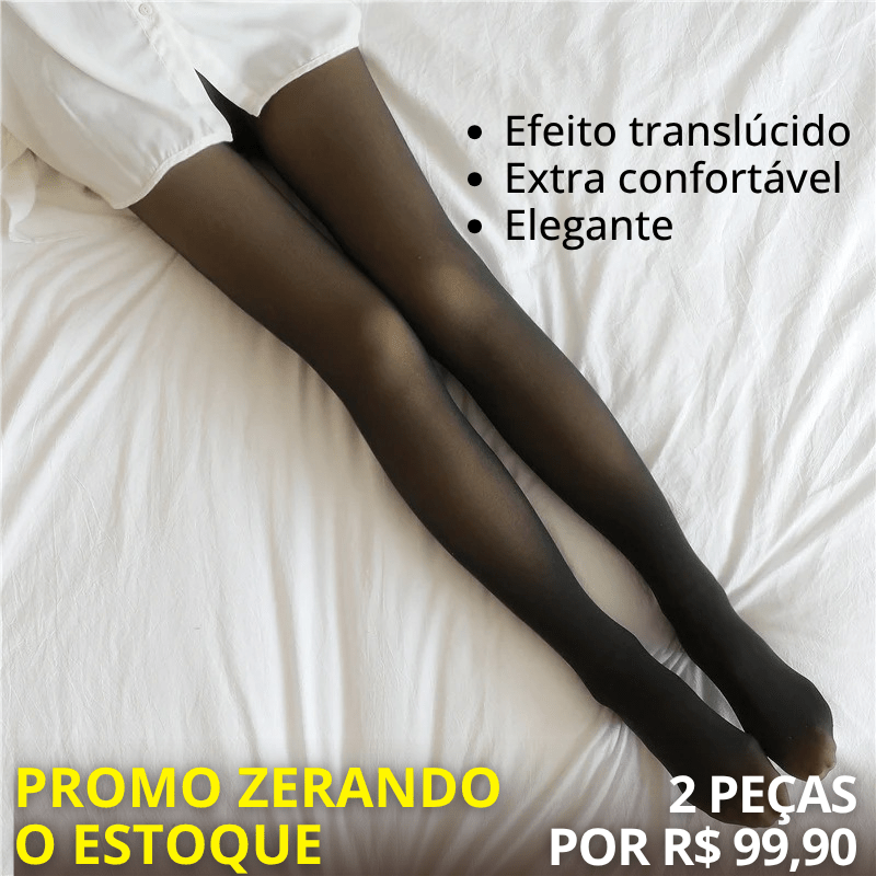 Kit com 2 Meia - calça Forrada Plus Translúcida - Poucas Unidades - Loja Descontou!