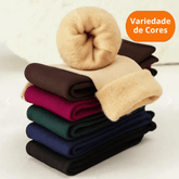 Kit Meia Térmica Peluciada Forrada - Masculino e Feminino - Loja Descontou!
