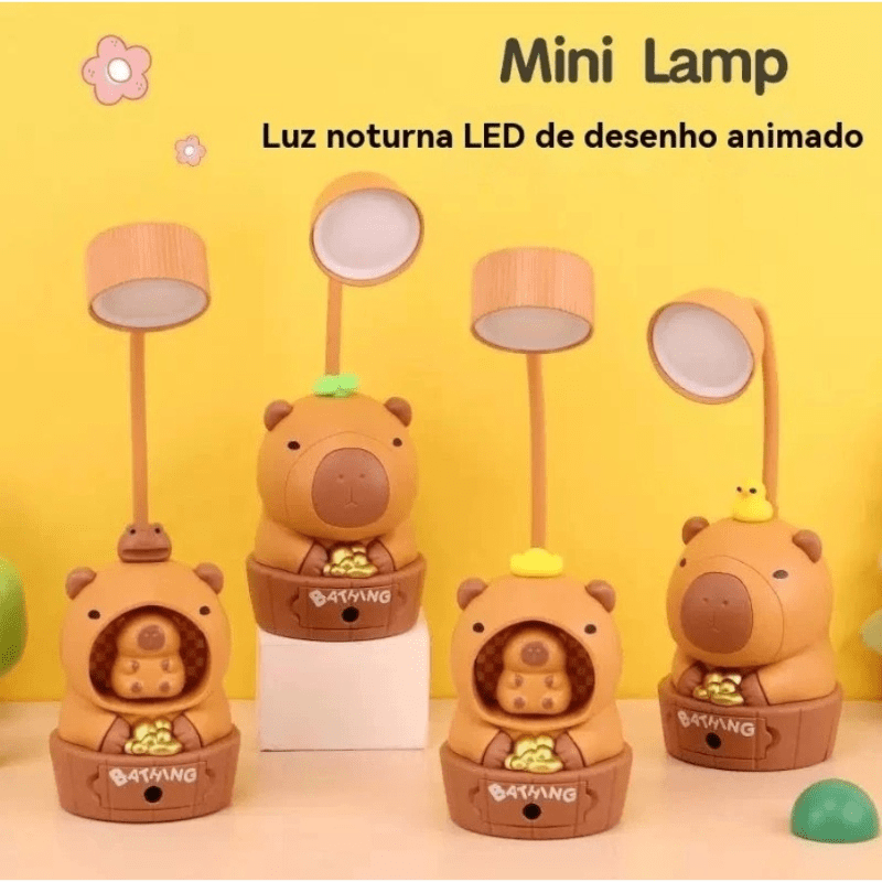 Luminária de Mesa e Lâmpada Noturna Para Dormir Capivara - Loja Descontou!
