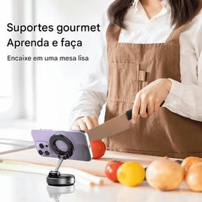 Suporte de celular para carro MagSafe 360° com ventosa à vácuo - Loja Descontou!