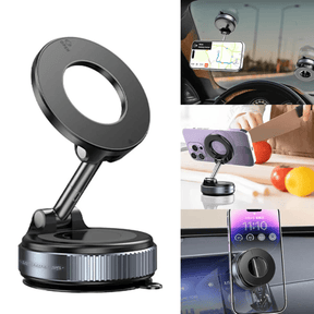 Suporte de celular para carro MagSafe 360° com ventosa à vácuo - Loja Descontou!