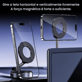Suporte de celular para carro MagSafe 360° com ventosa à vácuo - Loja Descontou!